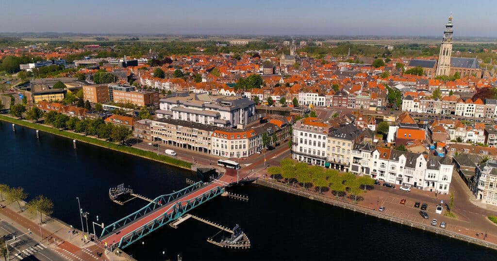 Hollandia Middelburg drone shot bridge