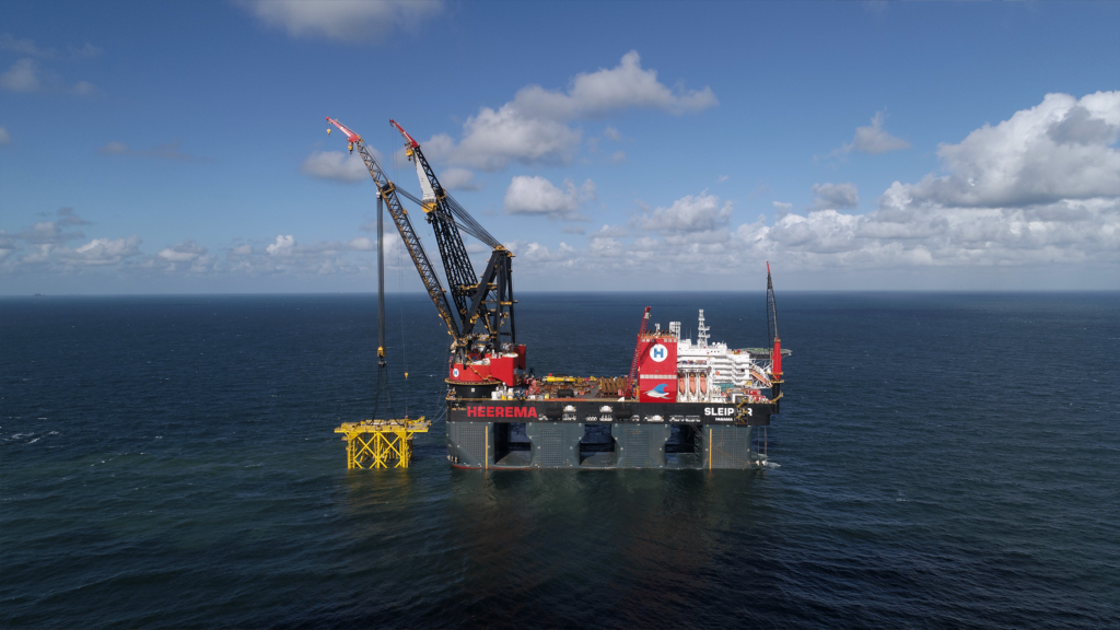 Sleipnir Jacket drone shot offshore